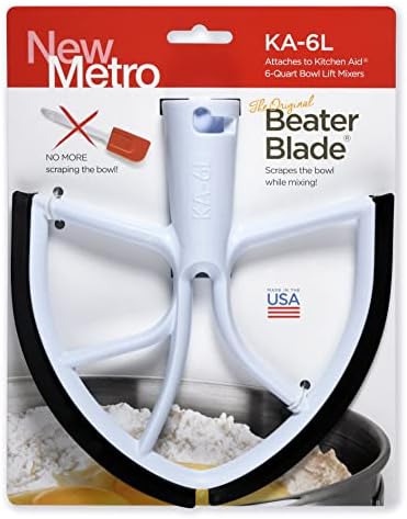New Metro Design KA-6LBK Plastic Beater Blade, works w/KitchenAid 6 and 7 Qt Bowl-Lift Stand Mixers, Black