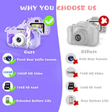 Dwfit Upgrade Selfie Kids Camera, Christmas Birthday Gifts for Boys Girls Age 3-12, HD Kids Digital Video Cameras for Toddler with Cartoon Soft Silicone Cover, Portable Toy for 3 4 5 6 7 8 Years Old