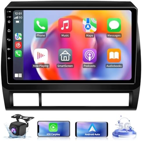 5GWiFi Upgrade Car Stereo Radio for Toyota Tacoma 2005-2015- Wireless Carplay and Android Auto GPS Navigation - 4GB+32GB 9.2 inch Touchscreen Bluetooth RDS FM SWC