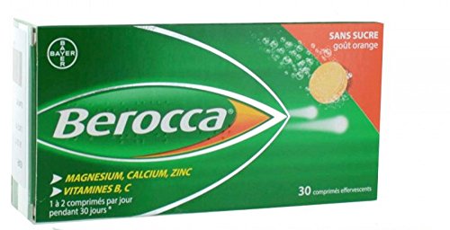 Berocca Effervescent Tablets, Orange, 30 Count (Two Bottles 15 Tablets Ea)