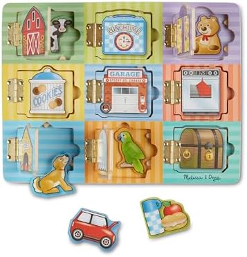 Melissa & Doug Hide and Seek Wooden Activity Board With Wooden Magnets