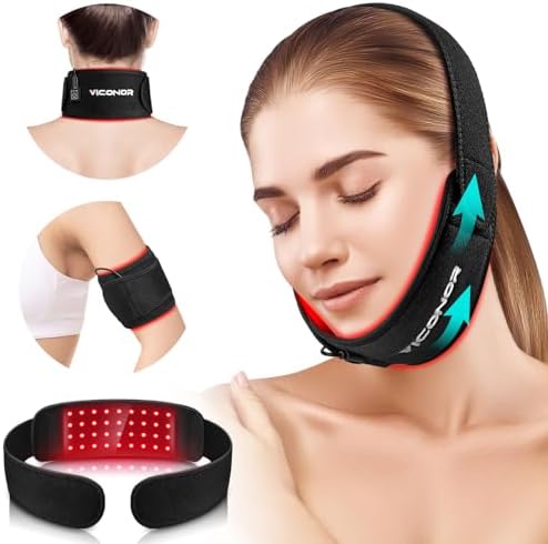 Red Light Therapy for Neck, Near Infrared Light Therapy Belt Wearable Infrared Neck Wrap with Timer Infrared Belt for Chin Firming V Face Lifting Mask Body Neck Hand Wrist Legs Unisex Gift