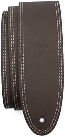 Perri's Leathers Ltd. - Double Stitched Leather Strap - Adjustable Strap from 41" to "56 for Electric, Acoustic, Bass Guitars - for Kids & Adults - Brown (BDS-174)
