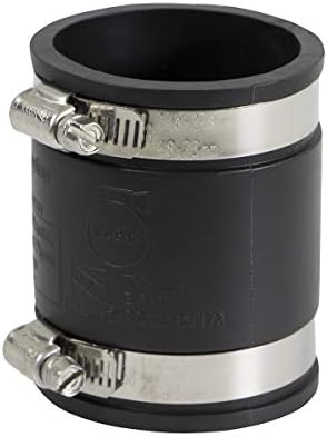6I47 Flexible PVC Coupling with Stainless Steel Clamps, 2.4" Inner diameter for 2" Nominal Pipe, Black