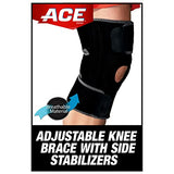 ACE Brand Adjustable Knee Brace, Left or Right, With Dual Side Stabilizers, Provide Support & Compression To Arthritic & Painful Knee Joints, Comfortable & Flexible Design, One Size Fits Most (200290)