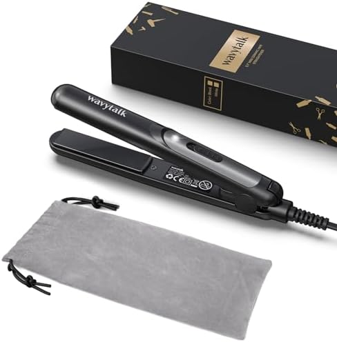 Wavytalk Mini Flat Iron 0.7 Inch Ceramic Mini Hair Straightener, Small Flat Irons for Short Hair, Curls Bangs, Dual Voltage for Travel