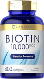 Carlyle Biotin 10000mcg | 300 Softgels | Max Strength | Non-GMO, Gluten Free Supplement