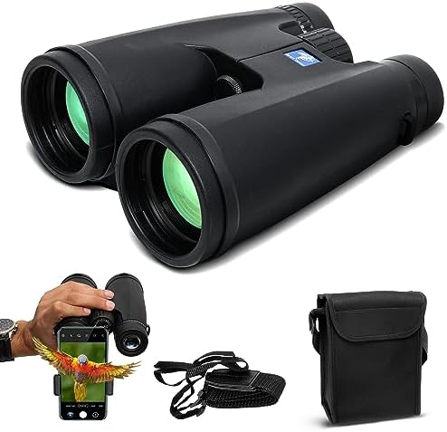 12X50 HD High Powered Binoculars for Adults with Crystal Clear Low Light Vision, Lightweight, Waterproof, and Easy to Focus - Long Range Compact Binoculars for Bird Watching, hunting & travel