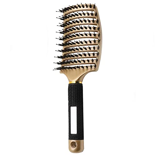 Hairstreaq Detangling Brush, Wet Dry Detangler Hair Brushes, Vented Detangling Brush, Fast Drying Styling Massage Hairbrush for Women & Kids’ Long, Thick, Thin, Curly & Tangled Hair (Gold)