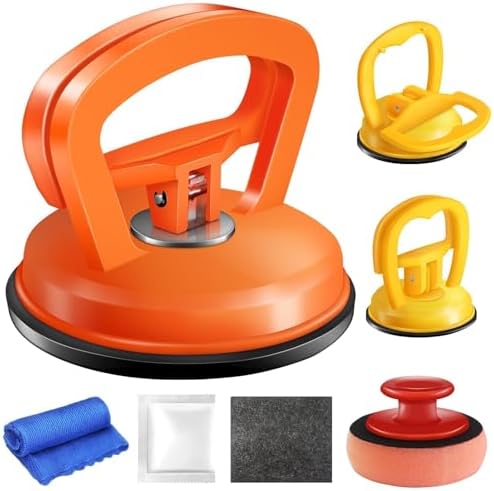 Dent Puller,Car Dent Puller 3 Pack Dent Remover Tool Dent Removal Kit for Car Suction Cup Dent Puller and Dent Repair Kit for Car Body,Screen,Tiles Lifting,Objects Moving (Yellow+Orange+White)