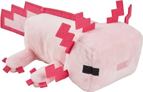 Mattel Minecraft Basic Plush Toy, Axolotl Soft Doll, 8-inch Collectible Inspired by a Fan-Favorite Character from the Video Game