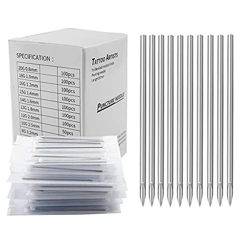 Piercing Needles - LQ 100Pcs 18G Body Piercing Needles Disposable Professional Piercing Needles for Body Ear Navel Nose Lip Nipple (18G 100PC)