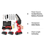 WISCKY Mini Chainsaw Cordless Power Electric-Chain-Saws - 4 Inch Battery Power Chainsaw Small Portable One-Hand Handheld, 26V Rechargeable Operated, for Tree Trimming and Branch Wood Cutting