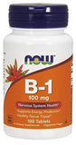 NOW Foods Vitamin B-1 (Thiamine) 100mg, 100 Tablets (Pack of 2)