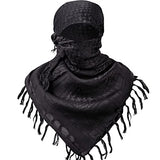 Military Shemagh Tactical Desert 100% Cotton Keffiyeh Scarf Wrap, one size, black