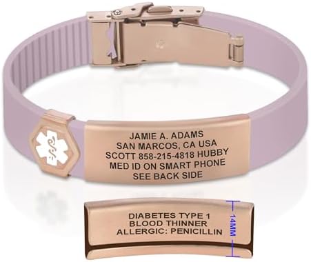 Divoti Custom Engraved Medical Alert ID Bracelet – Dual-Sided Laser Etching, Silicone Wristband, Stainless Steel Security Clasp – Adjustable & Trim-to-Fit – Emergency Medical Info Band for Men & Women