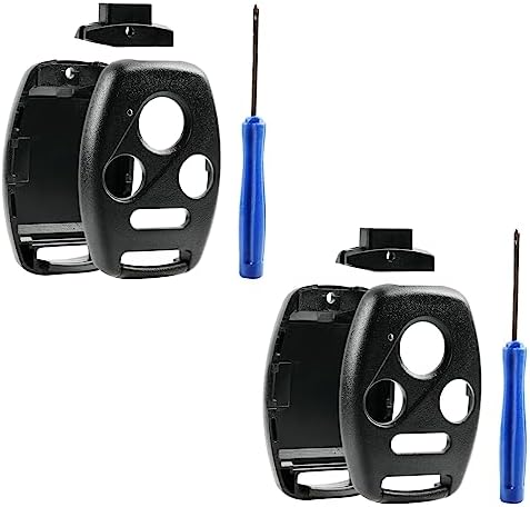 Cutting NOT Required - 2 Key Fob Keyless Entry Remote Shell Case & Pad fits Honda 2003-2012 Accord / 2006-2013 Civic EX / 2009-2015 Pilot /2005-2006 CR-V