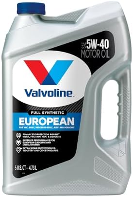 Valvoline European Vehicle Full Synthetic SAE 5W-40 Motor Oil 5 Quart