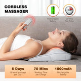 Neck Massager with Heat, Cordless Back Massager with Wireless Remote, 3D Kneading Massage Pillow for Back, Neck, Shoulder, Leg Pain Relief, Gifts for Men Women Mom Dad