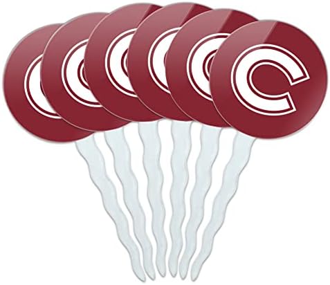 Colgate University Primary Logo Cupcake Picks Toppers Decoration Set of 6