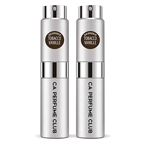 CA Perfume Impression of T. Ford Tobacco Vanille For Men Replica Version Fragrance Dupes Concentrated Long Lasting Eau de Parfum Spray Refillable Atomizer Bottle 0.27 Fl Oz-X2