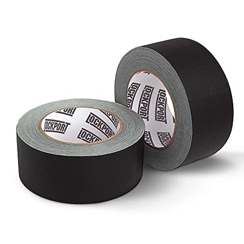 Lockport Black Gaffers Tape 2 inch x 30 Yards - 2 Pack Pro Black Gaff Tape - No Residue, Water Resistant, Non-Reflective, Easy Tear - Multipurpose