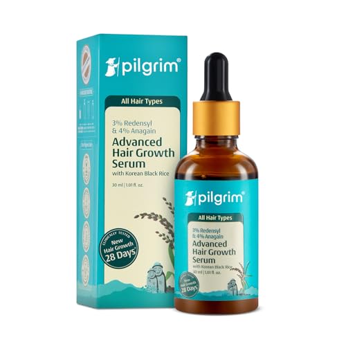 Pilgrim Advanced Hair Growth Serum | with 3% Redensyl + 4% Anagain | Stops Hair Loss & Hair Thinning | Hair Growth Treatment | Provides Thick & Dense Hair | 1.01 Fl Oz (30ml)