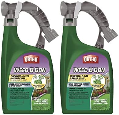 Ortho Weed B Gon Chickweed, Clover & Oxalis Killer for Lawns, 32 Oz. (Pack of 2)
