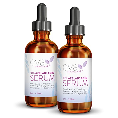 Azelaic Acid 10% Facial Serum, 2 oz., Skin Brightening Hyaluronic Acid and Niacinamide, Redness Relief, Fade and Repair Dark Spots (2 Pack)
