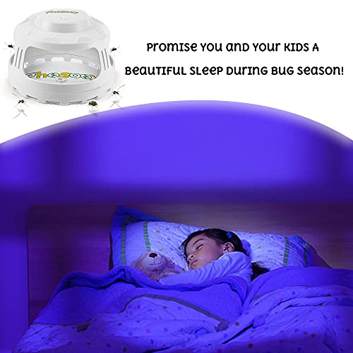 Phosooy Mosquito Trap, 4-in-1 Electric Pest Trap with 5 Sticky Board Refills, Night Light Dome Flea Trap Killer Works on Fleas, Moths, Mosquitoes for Indoor Use, Children Pets Safe