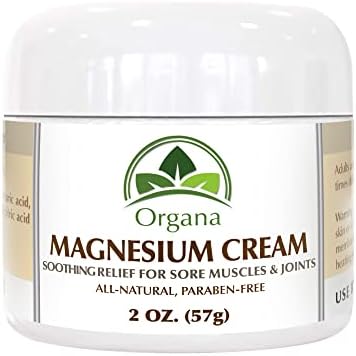 Organa Magnesium Cream - Fast-Absorbing Magnesium Lotion for Sleep - Topical Magnesium Lotion for Leg Cramps, Sore Muscles & Tired Joints - Fast Absorbing and Fast Acting Foot Cream - Magnesium Butter
