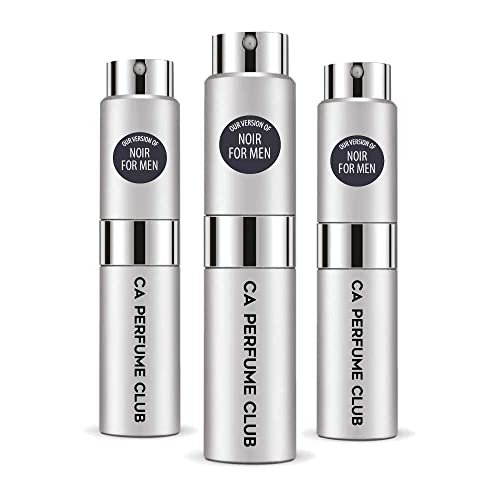 CA Perfume Impression of T. Ford Noir For Men Replica Version Fragrance Dupes Concentrated Long Lasting Eau de Parfum Spray Refillable Atomizer Bottle 0.27 Fl Oz-X3