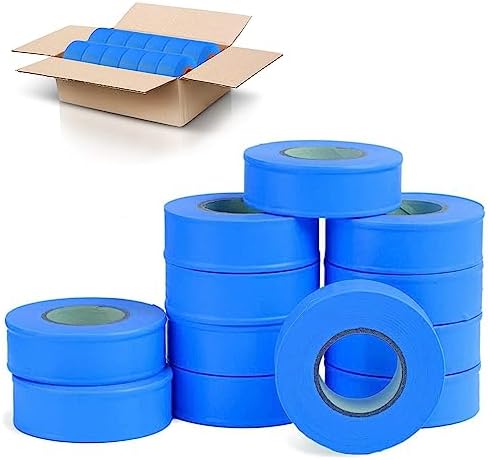 AdirPro 12 Pack Fluorescent Flagging Tape - Multipurpose Neon Marking Tape - Great Visual Labeling & Tagging for Home & Workplace Use (Fluorescent Blue, 150 feet)