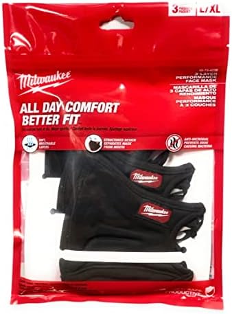 Large/X-Large Black 3-Layer Reusable Performance Face Mask (3-Pack)