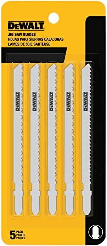 DEWALT DW3753-5 4-Inch 6 TPI Fast Clean Cut Wood Cobalt Alloy Steel T-Shank Jig Saw Blade (5-Pack)