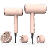 FUNTIN Hair Dryer, Blow Dryer with Diffuser Brush for Women 4C Thick Hair Ionic Hair Dryer(Baby Pink)