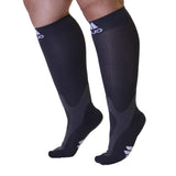 Compression Socks for Women and Men 20-30mmHg Wide Calf - Plus Size Men and Womens Compression Stockings for Nursing, Flight, Airplane Travel Circulation - Grey, 3X-Large - A601