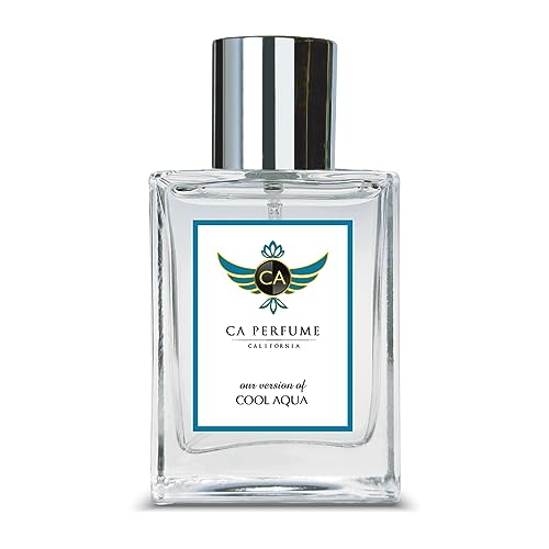 CA Perfume Impression of Cool Aqua For Men Replica Fragrance Dupes Eau de Parfum Spray Bottle 1.7 Fl Oz/50ml-X1