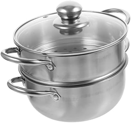 PRETYZOOM 1pc Stainless Steel Steamer Pittu Steamer Pot Dumpling Steamer Chaudrons Woiler Steamer Kitchen Pots Kitchen Steamer Food Steamers 6 Pot with Lid Cup Instant Noodles Pot Stew Glass