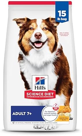 Hill's Science Diet Senior 7+ Chicken Meal, Barley & Brown Rice Recipe Dry Dog Food, 15 lbs.