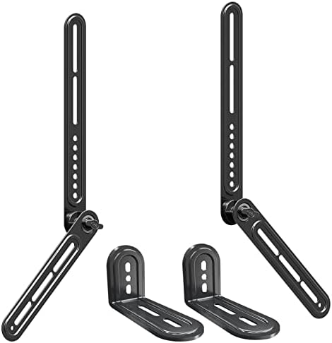 Mounting Dream Soundbar Bracket Sound Bar TV Mount Designed for TVs with Protruded Bottom on Back - Holds Up to 15 lbs - with Adjustable Arm and L-shaped Bracket for Mounting above Under TVs MD5421