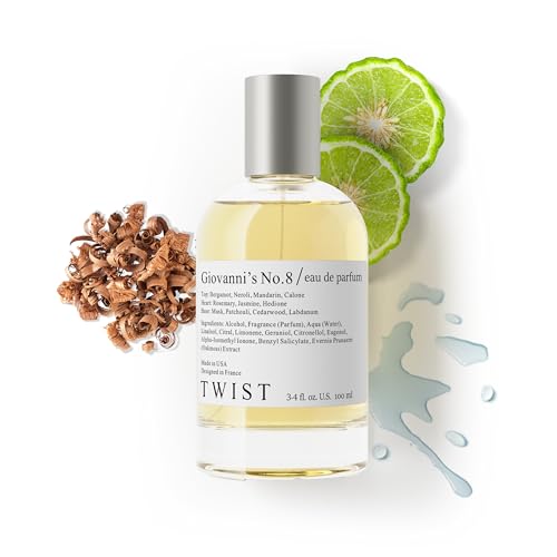 Twist - Giovanni’s No. 8 - Eau De Parfum Inspired by Acq. D. Gio, Long-Lasting Perfume For Men, Paraben Free, Vegan, Clean Ingredients, Fragrance - Spray 100 ml | 3.4 fl. oz.