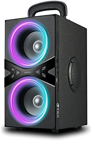Bluetooth Speakers, Wireless TWS Portable Speaker with Lights,100dB Loud Subwoofer 80w(Peak) Stereo Sound, Bassup Technology, Long Playtime for Outdoor Party