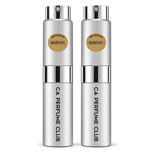 CA Perfume Impression of Marfans For Women & Men Replica Version Fragrance Dupes Concentrated Long Lasting Eau de Parfum Spray Refillable Atomizer Bottle 0.27 Fl Oz-X2