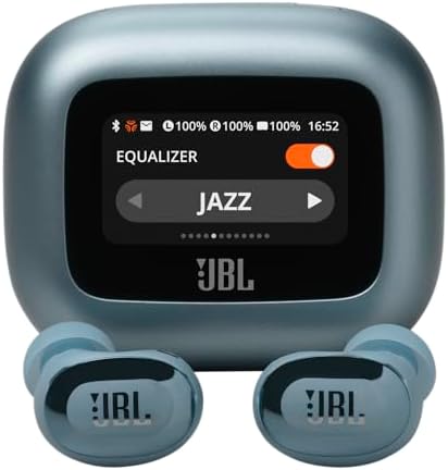 JBL Live Buds 3 - True Wireless Noise-Cancelling Bud-Type Earbuds, 40Hrs Total Playback, Wireless Charging, 6 Mics for Perfect Calls, Multi-Point Connection, IP55 Waterproof and dustproof (Blue)