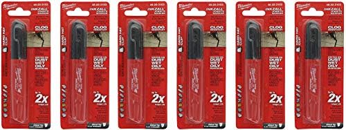 Milwaukee 48-22-3103 Inkzall Chisel Tip Multi Surface Jobsite Marker w/Water, Oil, and Dust Resistance, 6 Pack