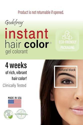 Godefroy Instant Hair Color - Natural Black Starter Kit (3 Applications)