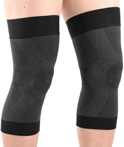 KEKING Orthopedic Brace for Tendinitis, Arthritis, ACL, MCL, Injury Recovery, Meniscus Tear, Knee Pain, Aching Knees, Patellar Tendonitis and Arthritis, Knee Compression Sleeves 2 Pack, Black S