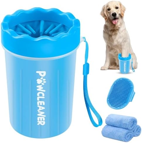 Dog Paw Cleaner, Washer, Buddy Muddy Pet Foot Cleaner for Small Medium Large Breed Dogs/Cats (with 3 absorbent towel)