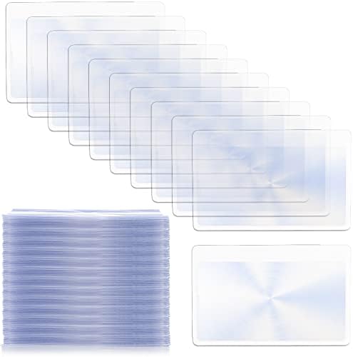 Hiceeden 100 Pieces Thin Fresnel Lens, Credit Card Size Pocket Magnifier, Kid Magnifying Lens for Reading and Fire Starting